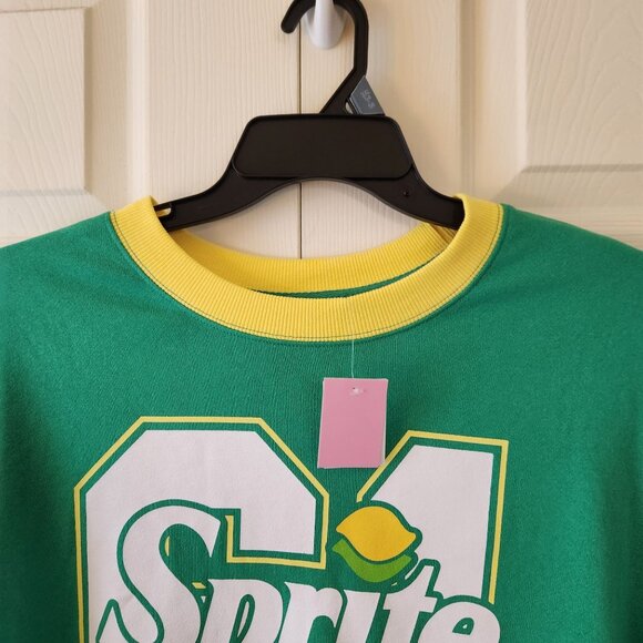 Sprite Logo Green Crewneck Sweatshirt XXL Unisex Cotton Blend NWT - Picture 3 of 10